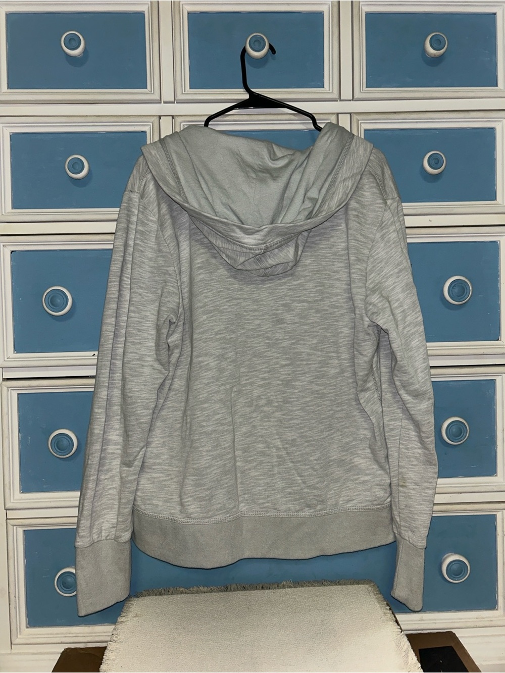 Tommy Hilfiger Light Gray Hoodie with Navy Numbering and Red-White-Blue Trim - Picture 6 of 8